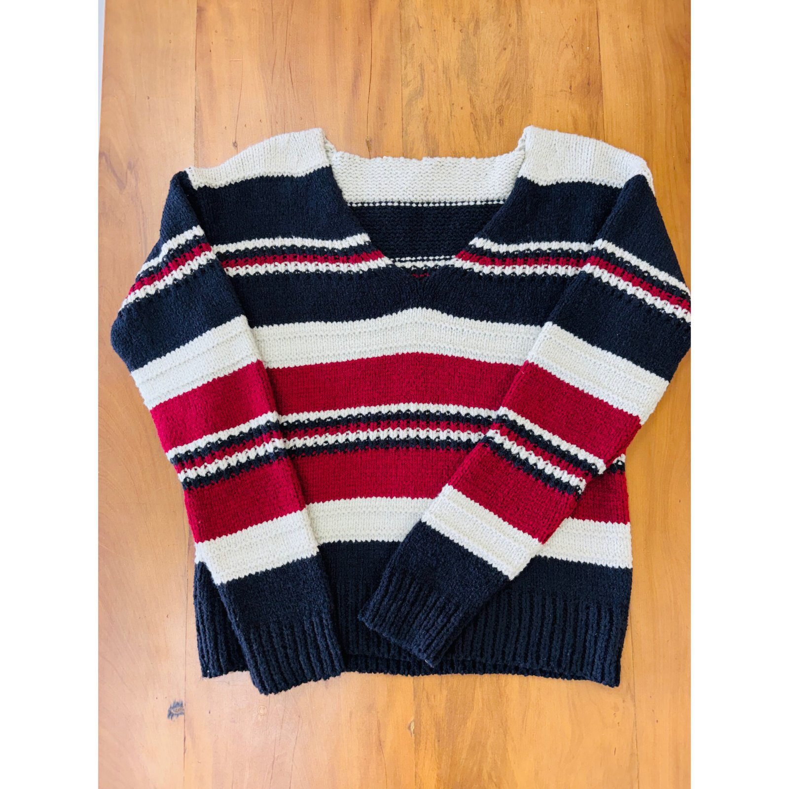 blusa de tricô listrada