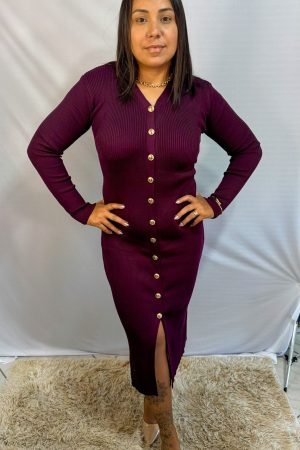 Vestido modal bordô