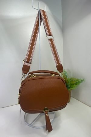 Bolsa Botão dourado marrom