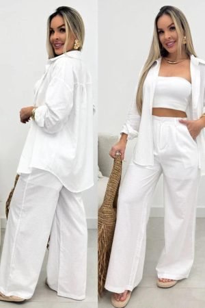 conjunto de linho branco